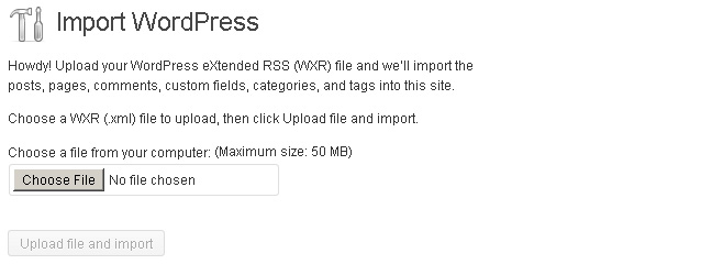 import wordpress files