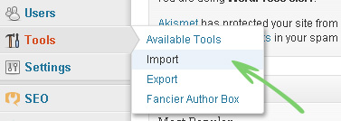 import wordpress.com data